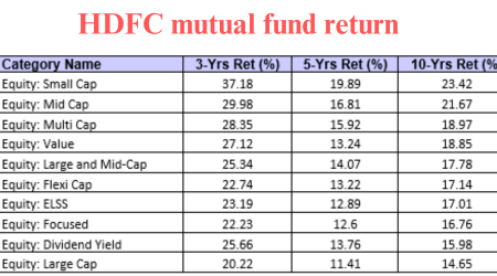 HDFC mutual fund return